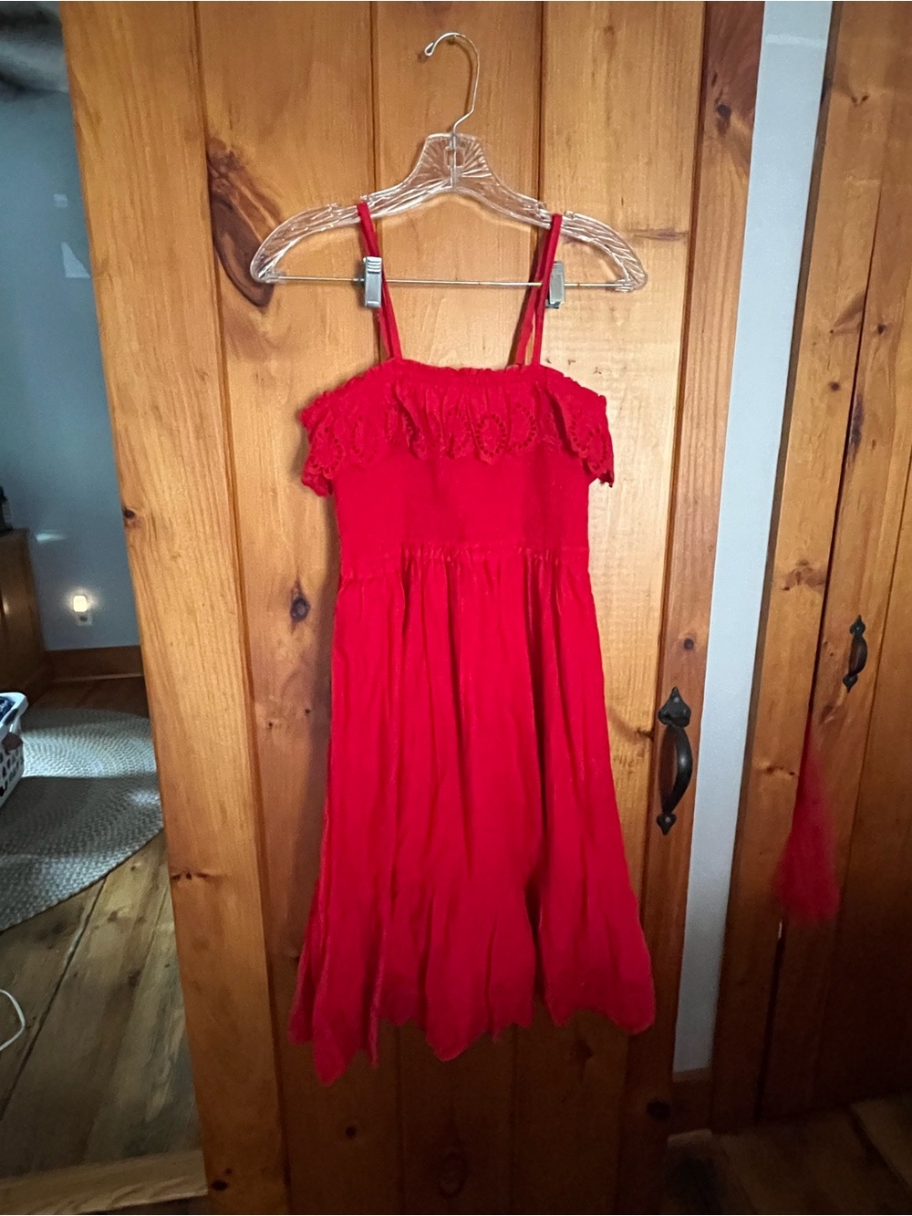 GAP Bright Red Sundress with Ruffle Bodice